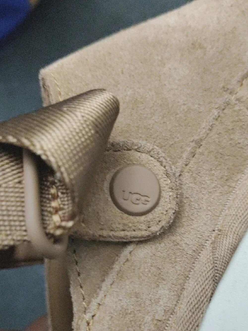 UGG Kids Suede Slip-On Shoes in Sand Brown